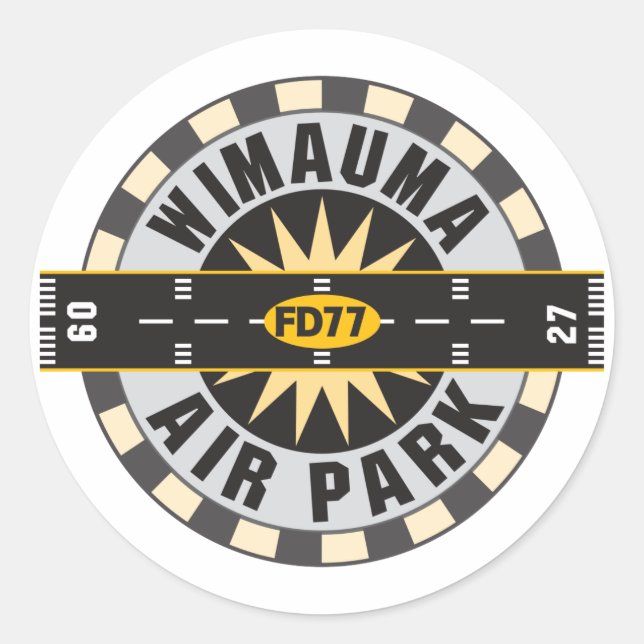 Adesivo Redondo Parque Aéreo de Wimauma, Aeroporto FL FD77 (Frente)