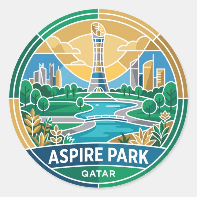 Adesivo Redondo Parque Aspire Qatar (Frente)