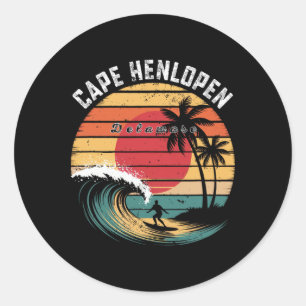 Adesivo Redondo Parque Estadual Cape Henlopen Delaware Praia Surf