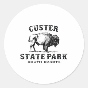 Adesivo Redondo Parque Estadual Custer South Dakota Bisonte Americ