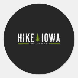 Adesivo Redondo Parque Estadual Iowa Ia Ledges Caminhada Árvore Gr