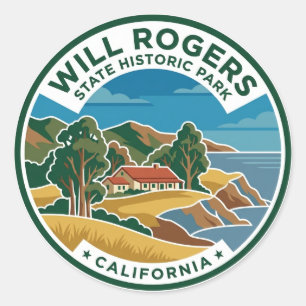Adesivo Redondo Parque Histórico Estadual Will Rogers Califórnia