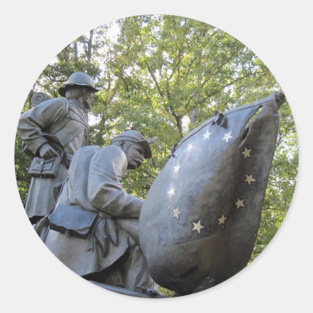 Adesivo Redondo Parque Militar Nacional do Tennessee Monument Shil (Frente)