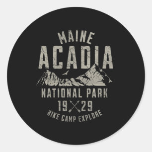Adesivo Redondo Parque Nacional Acadia Maine Natureza Caminhada Ar