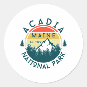Adesivo Redondo Parque Nacional Acadia Maine Trilha Natureza Ar Li