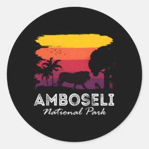 Adesivo Redondo Parque Nacional África Amboseli Quênia