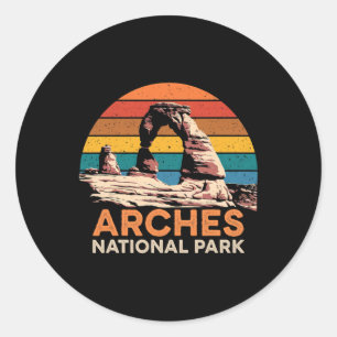 Adesivo Redondo Parque Nacional Arches Vintage Utah Vintage Nacion
