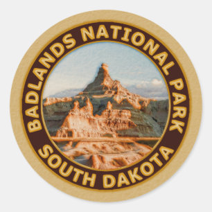 Adesivo Redondo Parque Nacional Badlands