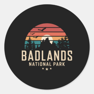 Adesivo Redondo Parque Nacional Badlands South Dakota Lembrança Hi