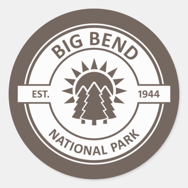Adesivo Redondo Parque Nacional Big Bend (Frente)