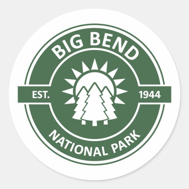 Adesivo Redondo Parque Nacional Big Bend (Frente)