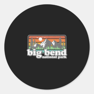 Adesivo Redondo Parque Nacional Big Bend Retro Camping Souven
