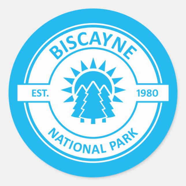 Adesivo Redondo Parque Nacional Biscayne (Frente)
