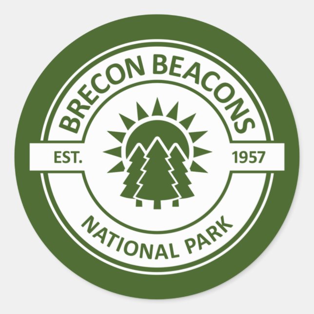 Adesivo Redondo Parque Nacional Brecon Beacons (Frente)