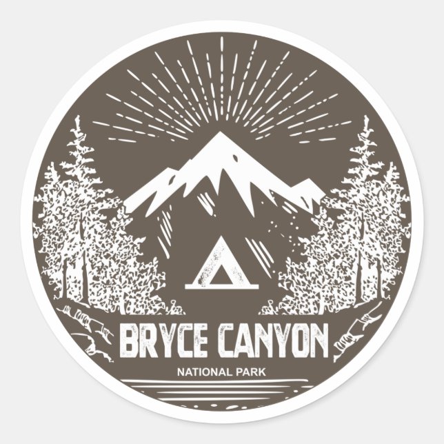 Adesivo Redondo Parque Nacional Bryce Canyon (Frente)