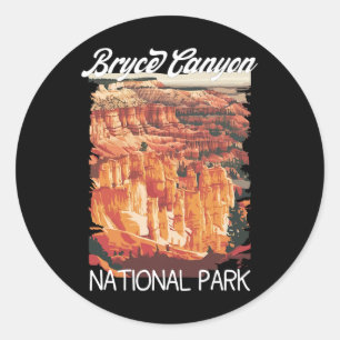 Adesivo Redondo Parque Nacional Bryce Canyon 2025 Vintage Angustia