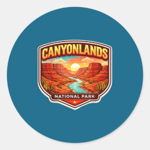 Adesivo Redondo Parque Nacional Canyonlands Lembrança Utah Memorab