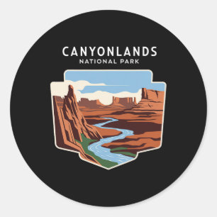 Adesivo Redondo Parque Nacional Canyonlands Utah Lembrança Caminha