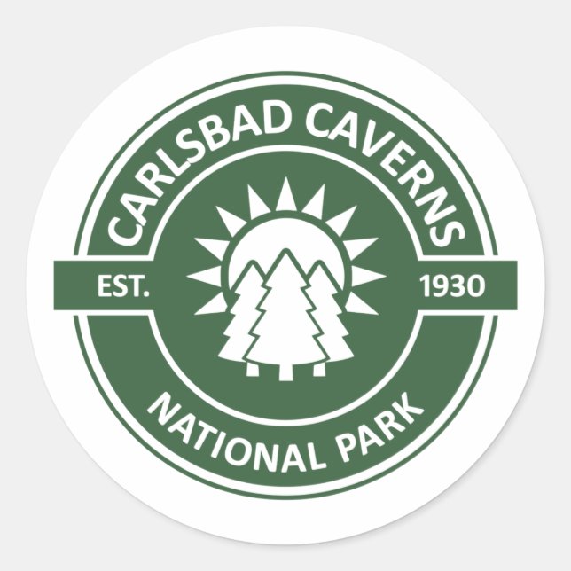 Adesivo Redondo Parque Nacional Carlsbad Caverns (Frente)