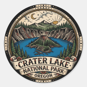 Adesivo Redondo Parque Nacional Crater Lake Oregon