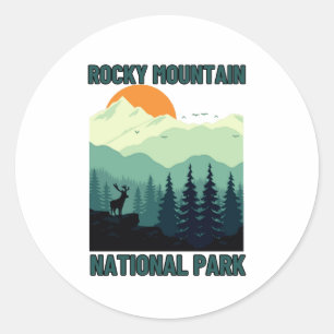 ADESIVO REDONDO PARQUE NACIONAL DA MONTANHA DE ROCKY