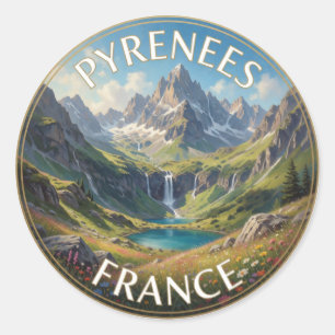Adesivo Redondo Parque Nacional da Montanha dos Pirenéus Franceses