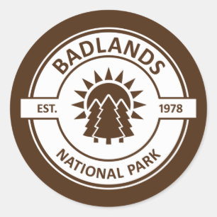 Adesivo Redondo Parque Nacional das Badlands