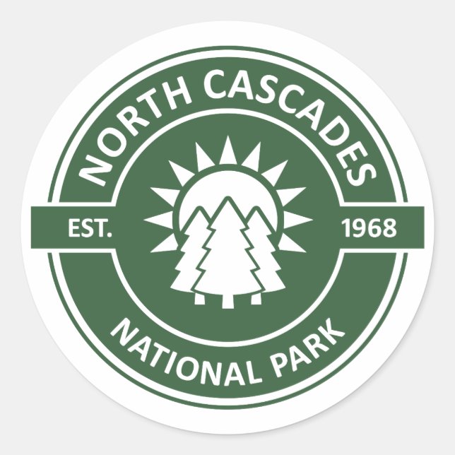 Adesivo Redondo Parque Nacional das Cascades do Norte (Frente)
