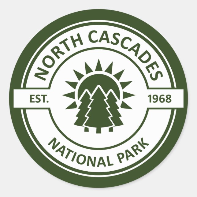 Adesivo Redondo Parque Nacional das Cascades do Norte (Frente)