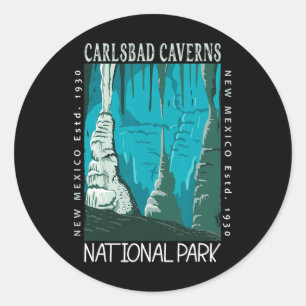 Adesivo Redondo Parque Nacional das Cavernas de Carlsbad Novo Méxi