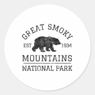 Adesivo Redondo Parque Nacional das Grandes Montanhas Fumosas Urso