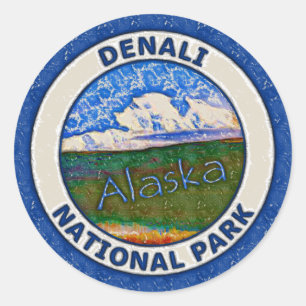Adesivo Redondo Parque nacional de Denali, Alaska
