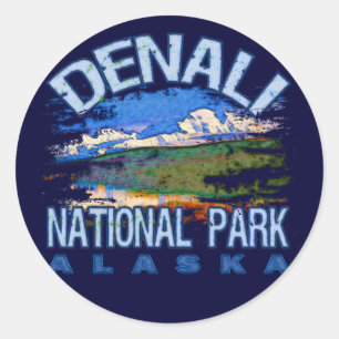Adesivo Redondo Parque nacional de Denali, Alaska