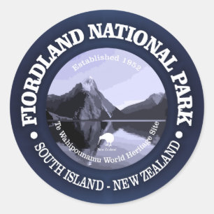 Adesivo Redondo Parque nacional de Fiordland