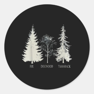 Adesivo Redondo Parque Nacional de Fir Dogwood Tamarack Vintage