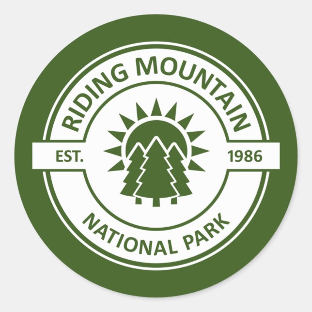 Adesivo Redondo Parque Nacional de Montanha em Pista (Frente)