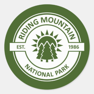 Adesivo Redondo Parque Nacional de Montanha em Pista