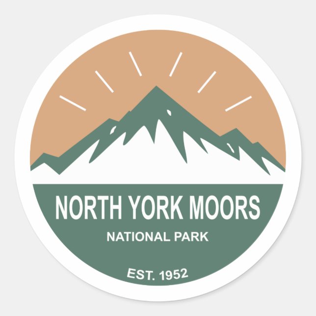 Adesivo Redondo Parque Nacional de North York Moors (Frente)