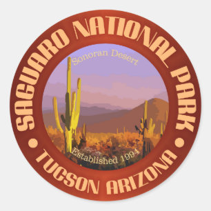 Adesivo Redondo Parque nacional de Saguaro (c)