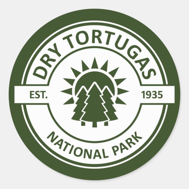 Adesivo Redondo Parque Nacional de Tortugas Seco (Frente)