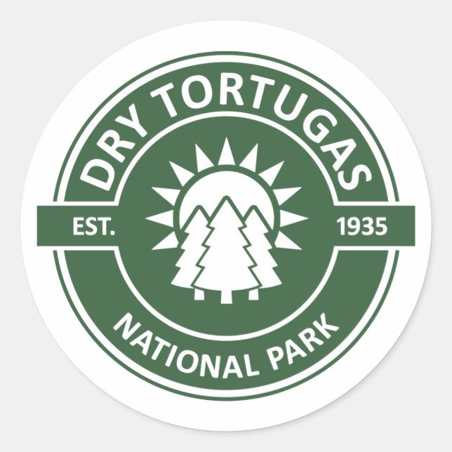 Adesivo Redondo Parque Nacional de Tortugas Seco (Frente)
