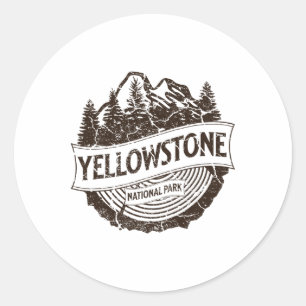 Adesivo Redondo Parque Nacional de Yellowstone Wyoming Natureza Ca