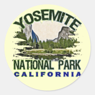 Adesivo Redondo Parque nacional de Yosemite, Califórnia