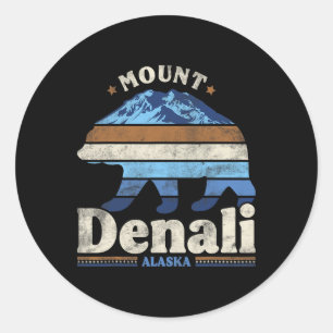 Adesivo Redondo Parque Nacional Denali Alasca Caminhada Acampament
