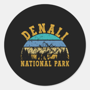 Adesivo Redondo Parque Nacional Denali Alaska Montanha Natureza Ur