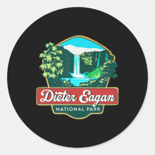 Adesivo Redondo Parque Nacional Dieter Eagan Trilha Camping Vida S