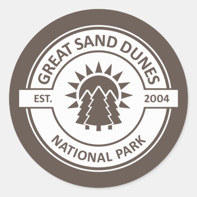 Adesivo Redondo Parque Nacional do excelente Sand Dunes (Frente)