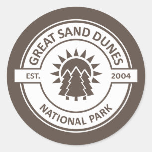Adesivo Redondo Parque Nacional do excelente Sand Dunes