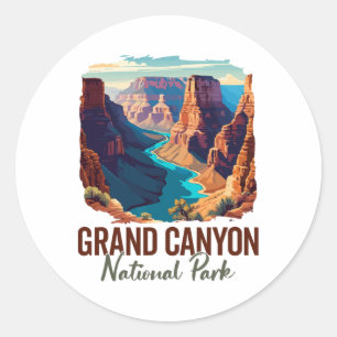 Adesivo Redondo Parque Nacional do Grand Canyon Caminhada Lembranç