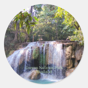 Adesivo Redondo Parque Nacional Erawan, Tailândia,